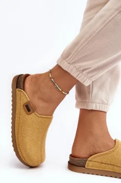 INBLU Kapcie Klasyczne|Klapki Damskie Klasyczne*Damskie Obuwie Domowe Kapcie DJ000010 Żółte