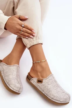 INBLU Kapcie Klasyczne|Klapki Damskie Klasyczne*Damskie Obuwie Domowe Kapcie DJ000010 Jasnobeżowe