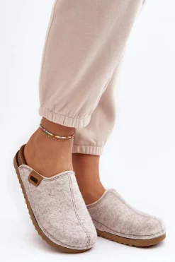 INBLU Kapcie Klasyczne|Klapki Damskie Klasyczne*Damskie Obuwie Domowe Kapcie DJ000010 Jasnobeżowe