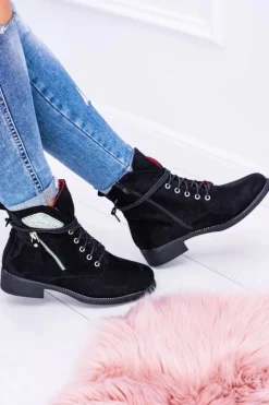 Damskie Boto Damskie Ocieplane Botki Na Zamek Cekiny Zamsz Cortina