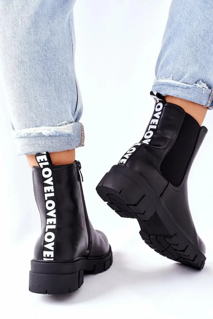 Sale Damskie buty S.Barski Damskie Ocieplane Botki Sztyblety Czarne Roulette