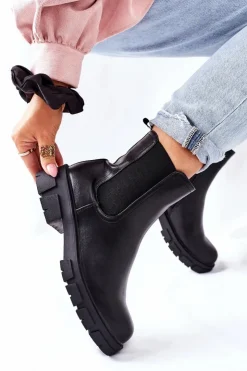 Sale Damskie buty S.Barski Damskie Ocieplane Botki Sztyblety Czarne Roulette