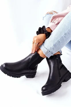 Sale Damskie buty S.Barski Damskie Ocieplane Botki Sztyblety Czarne Roulette