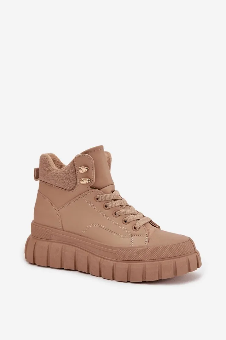 Boto Botki Ocieplane|Damskie Trapery*Damskie Ocieplane Botki Trapery Na Platformie Camel Carenna