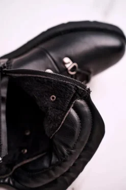 Damskie Boto Damskie Ocieplane Botki z Cyrkoniami Czarne Gisele