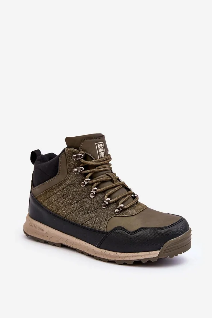 Outlet Big Star Shoes Damskie Ocieplane Buty Trekkingowe Khaki Big Star MM274480 Zielony