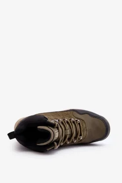 Outlet Big Star Shoes Damskie Ocieplane Buty Trekkingowe Khaki Big Star MM274480 Zielony