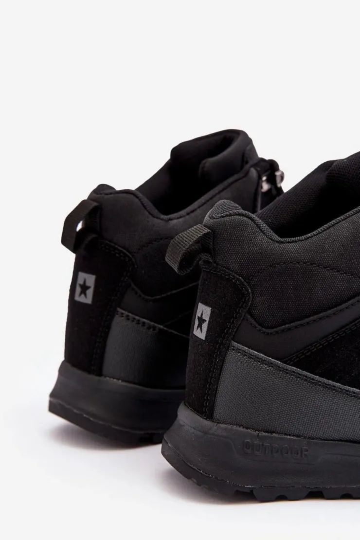 Damskie Big Star Shoes Damskie Ocieplane Buty Trekkingowe Czarne Big Star MM274481