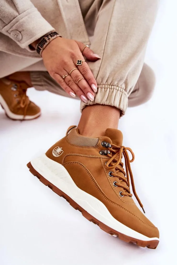 Best Boto Damskie Ocieplane Buty Trekkingowe Trapery Camel Otto