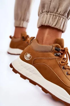 Best Boto Damskie Ocieplane Buty Trekkingowe Trapery Camel Otto