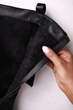 Clearance Boto Damskie Ocieplane Kozaki Z Odpinaną Nerką Czarne Brooklyn