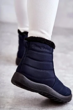 New Evento Damskie Ocieplane Śniegowce Granatowe Mezyss Niebieski