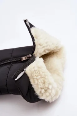 Boto Śniegowce Damskie|Kozaki Płaskie*Damskie Ocieplane Śniegowce Progress PROGJ-22-136 Czarne