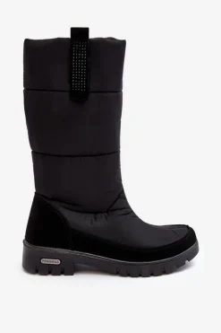 Boto Śniegowce Damskie|Kozaki Płaskie*Damskie Ocieplane Śniegowce Progress PROGJ-22-136 Czarne