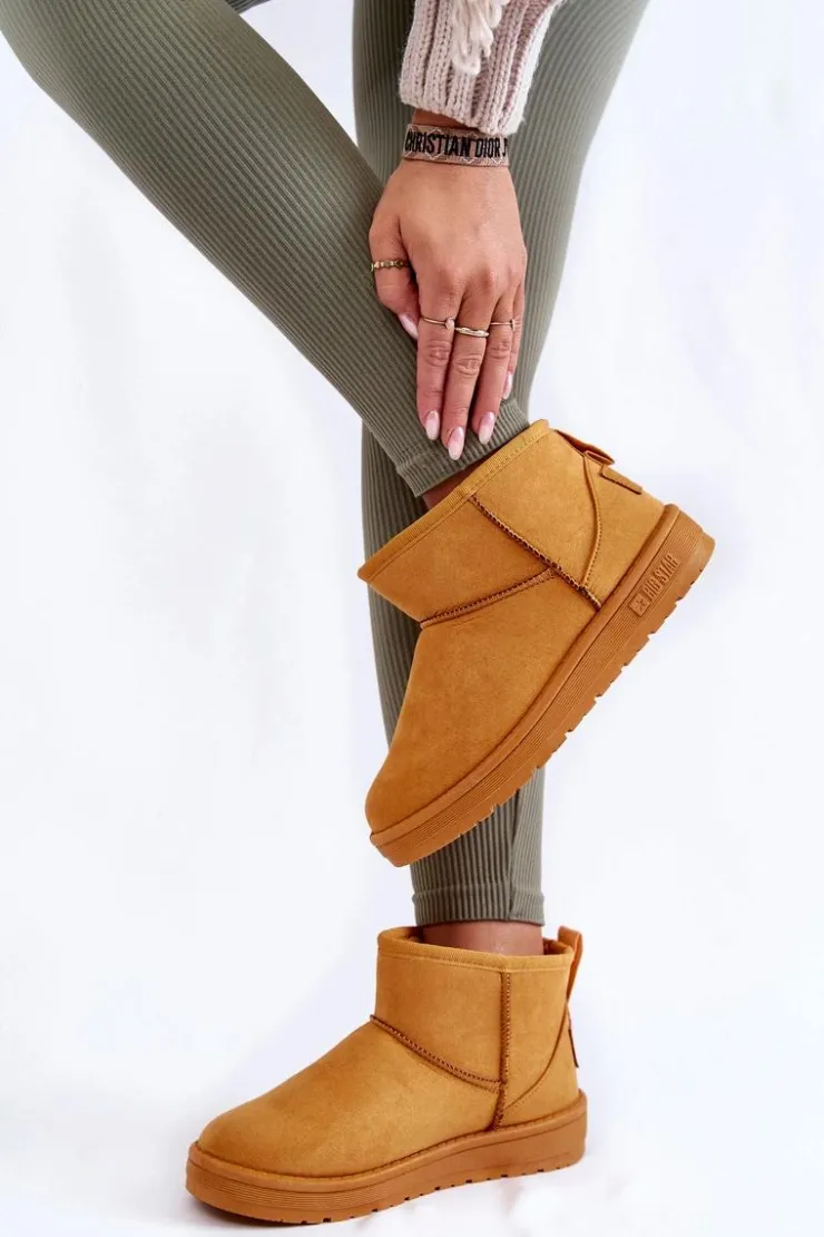 Big Star Shoes Śniegowce Damskie*Damskie Ocieplane Śniegowce Big Star KK274289 Brązowe Brązowy