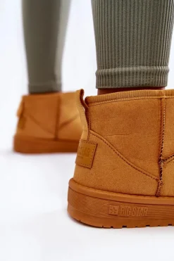 Big Star Shoes Śniegowce Damskie*Damskie Ocieplane Śniegowce Big Star KK274289 Brązowe Brązowy