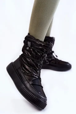 Damskie Big Star Shoes Damskie Ocieplane Śniegowce Big Star KK274193 Czarne