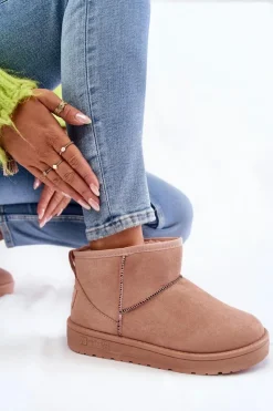 Damskie Big Star Shoes Damskie Ocieplane Śniegowce Big Star KK274293 Jasnoróżowe