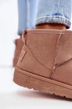 Damskie Big Star Shoes Damskie Ocieplane Śniegowce Big Star KK274293 Jasnoróżowe