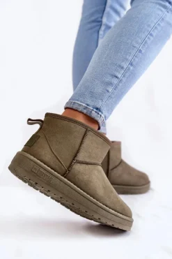 Best Big Star Shoes Damskie Ocieplane Śniegowce Big Star KK274292 Khaki