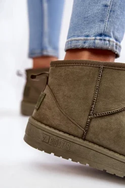 Best Big Star Shoes Damskie Ocieplane Śniegowce Big Star KK274292 Khaki