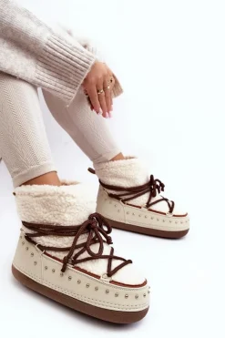 Damskie Boto Damskie Ocieplane Śniegowce Beżowe Rohes