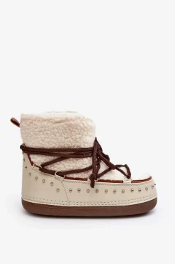 Damskie Boto Damskie Ocieplane Śniegowce Beżowe Rohes