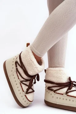 Damskie Boto Damskie Ocieplane Śniegowce Beżowe Rohes