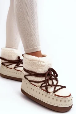 Damskie Boto Damskie Ocieplane Śniegowce Beżowe Rohes