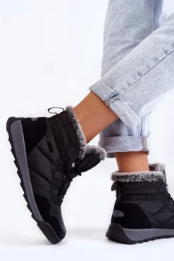 Damskie Cross Jeans Damskie Ocieplane Śniegowce KK2R4016C Czarne