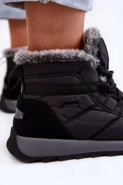 Damskie Cross Jeans Damskie Ocieplane Śniegowce KK2R4016C Czarne