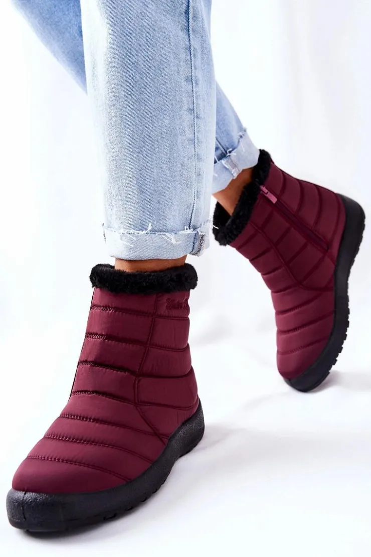 Evento Śniegowce Damskie*Damskie Ocieplane Śniegowce Burgund Mezyss