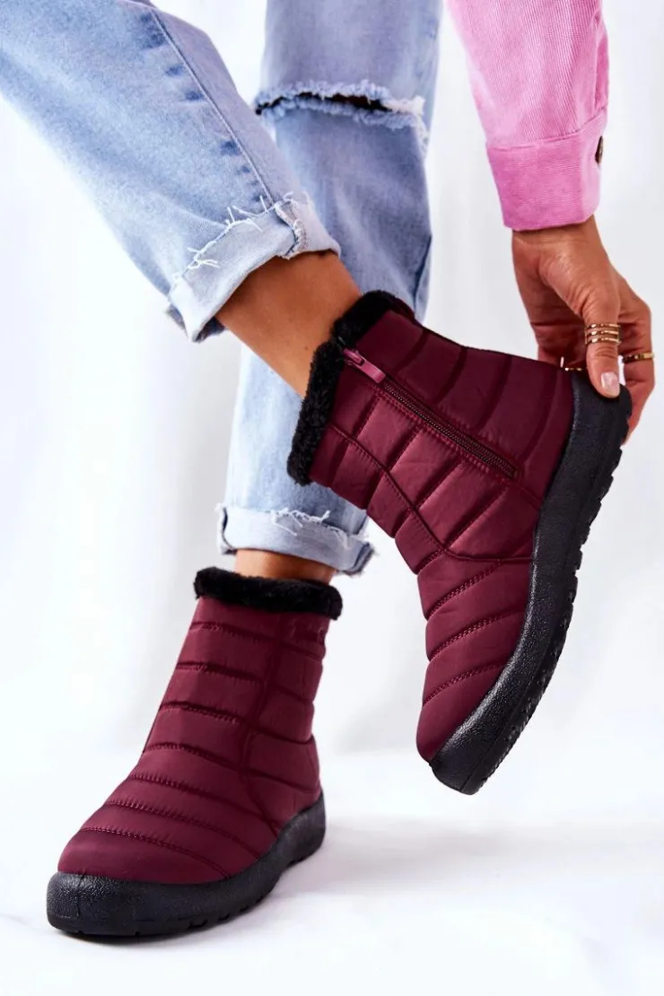 Evento Śniegowce Damskie*Damskie Ocieplane Śniegowce Burgund Mezyss