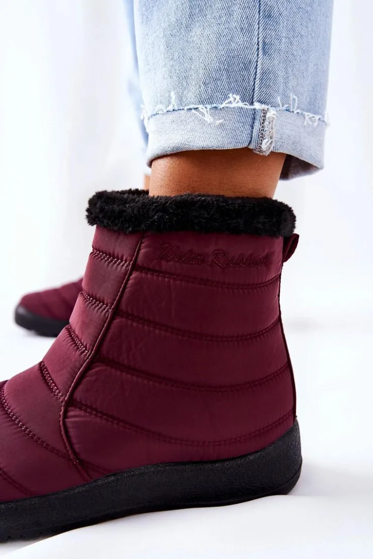 Evento Śniegowce Damskie*Damskie Ocieplane Śniegowce Burgund Mezyss