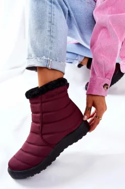 Evento Śniegowce Damskie*Damskie Ocieplane Śniegowce Burgund Mezyss