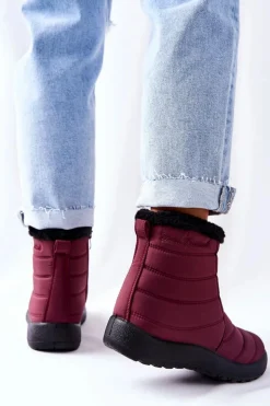 Evento Śniegowce Damskie*Damskie Ocieplane Śniegowce Burgund Mezyss