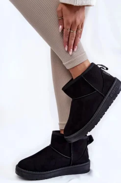 Hot Big Star Shoes Damskie Ocieplane Śniegowce Big Star KK274288 Czarne Czarny