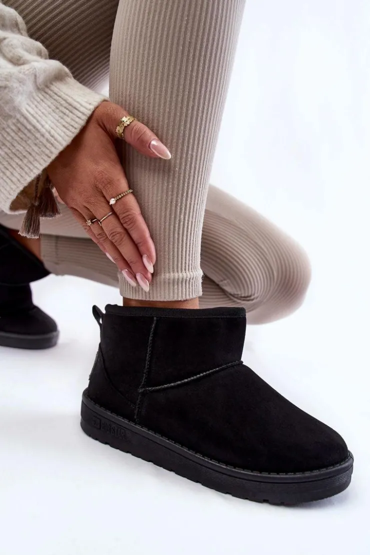 Hot Big Star Shoes Damskie Ocieplane Śniegowce Big Star KK274288 Czarne Czarny