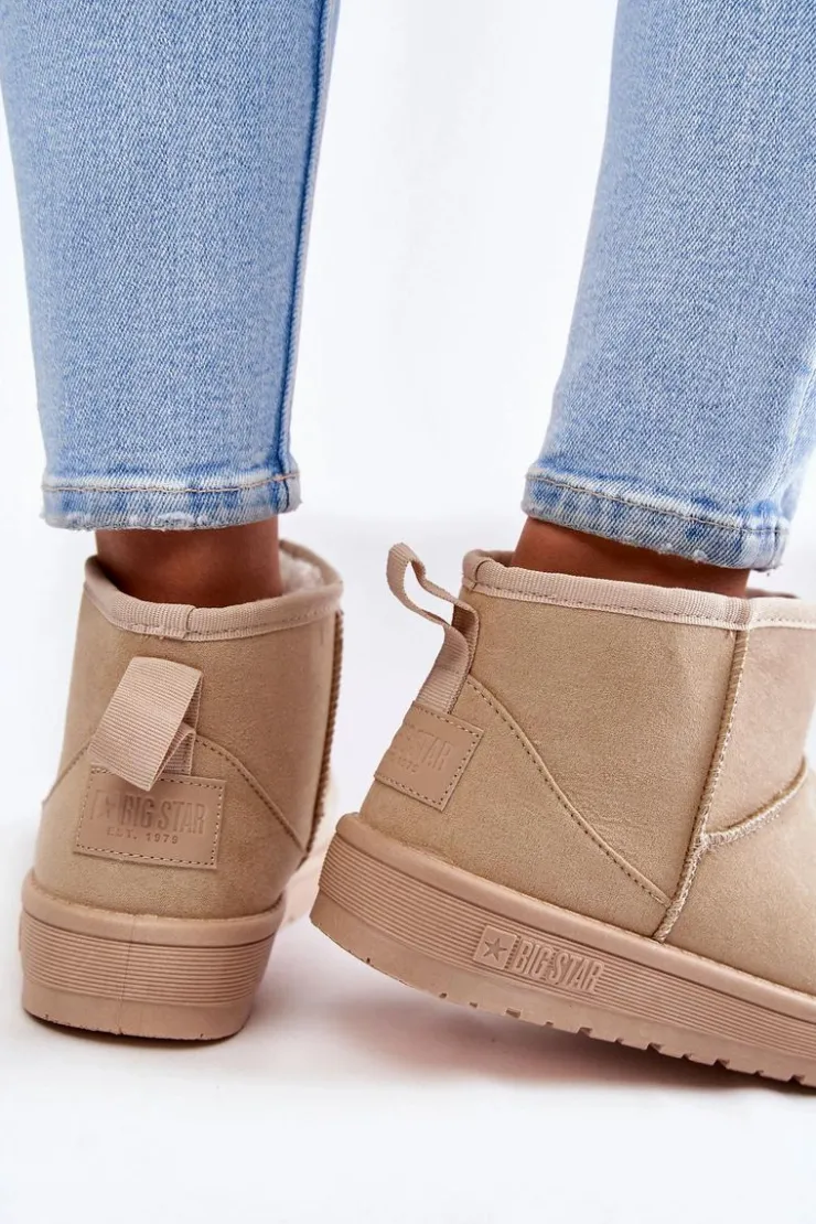 Big Star Shoes Śniegowce Damskie*Damskie Ocieplane Śniegowce Big Star KK274290 Beżowe