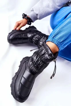 Evento Śniegowce Damskie*Damskie Ocieplane Śniegowce Na Suwak Czarne Starbone