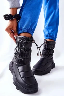 Evento Śniegowce Damskie*Damskie Ocieplane Śniegowce Na Suwak Czarne Starbone