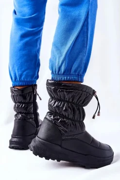 Evento Śniegowce Damskie*Damskie Ocieplane Śniegowce Na Suwak Czarne Starbone