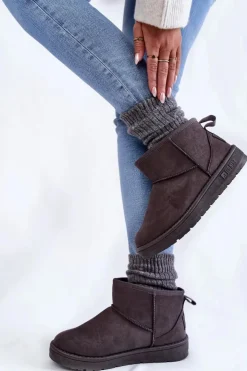 Big Star Shoes Śniegowce Damskie*Damskie Ocieplane Śniegowce Big Star KK274291 Szare