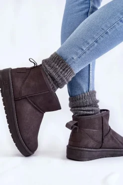 Big Star Shoes Śniegowce Damskie*Damskie Ocieplane Śniegowce Big Star KK274291 Szare