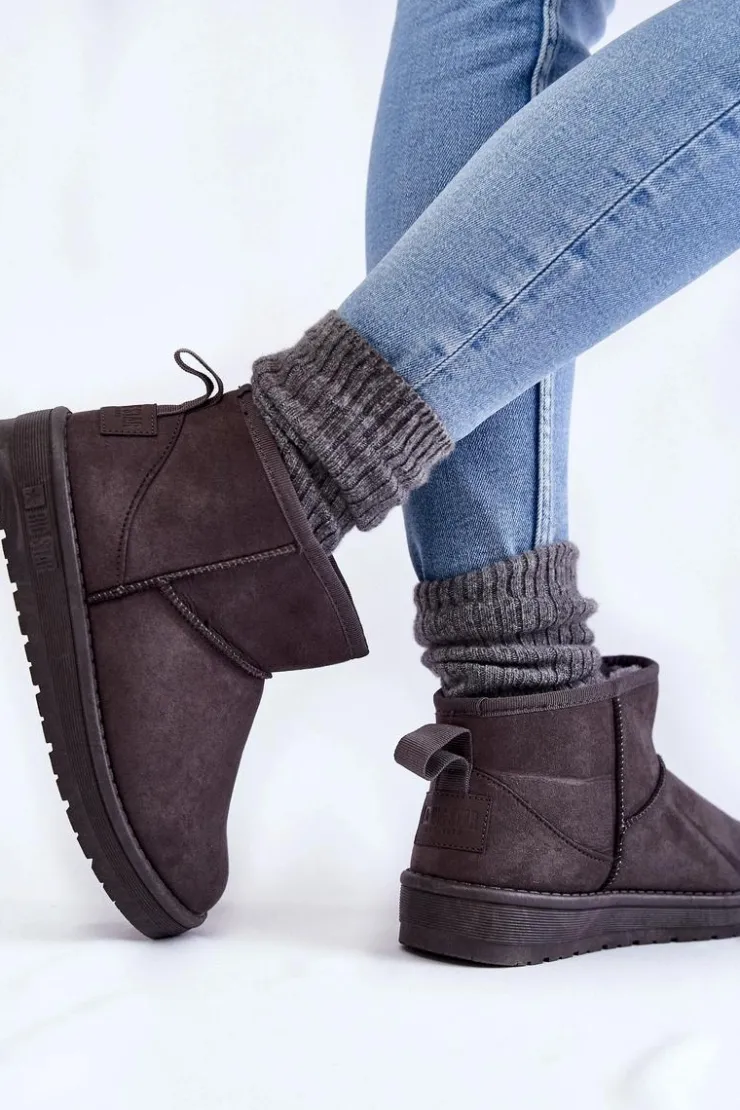 Big Star Shoes Śniegowce Damskie*Damskie Ocieplane Śniegowce Big Star KK274291 Szare