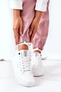 Damskie Big Star Shoes Damskie Ocieplane Sportowe Buty Big Star EE274352 Białe