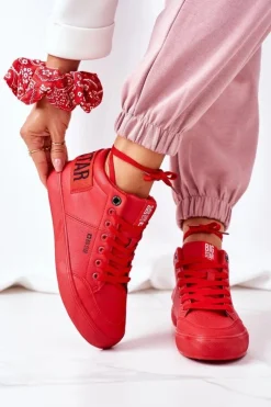 Big Star Shoes Trampki Ocieplane|Trampki Damskie Big Star*Damskie Ocieplane Sportowe Buty Big Star EE274354 Czerwone