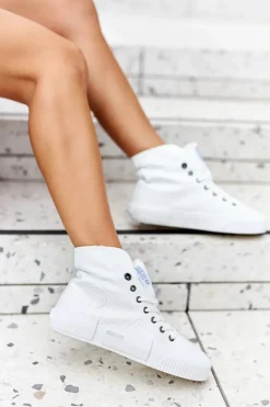 Damskie Big Star Shoes Damskie Ocieplane Trampki BIG STAR II274156 Białe