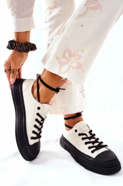 Damskie GOE Damskie Ocieplane Trampki II2N4036 Białe