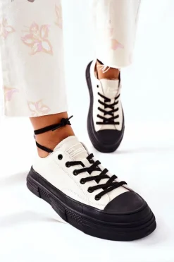 Damskie GOE Damskie Ocieplane Trampki II2N4036 Białe